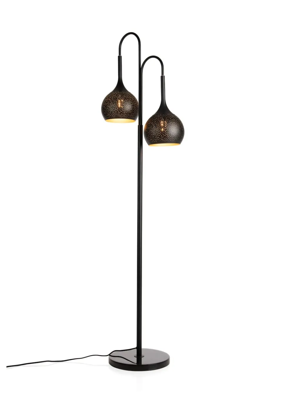 COCOmaison Arjen lampadaire 2*E27 - Noir/Or Hot