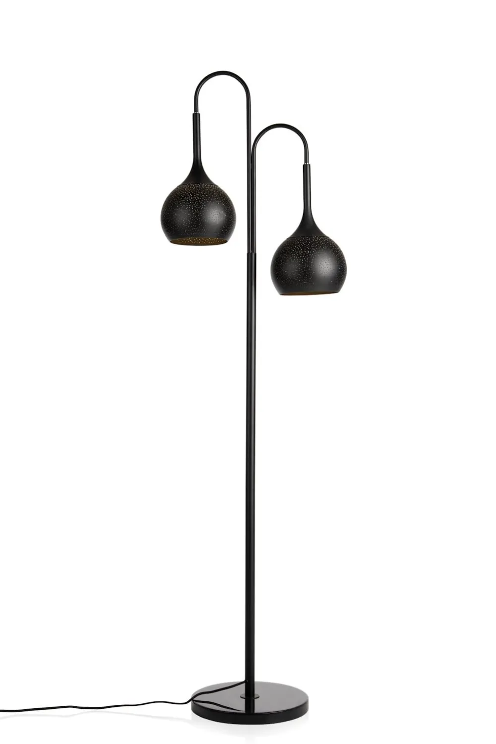 COCOmaison Arjen lampadaire 2*E27 - Noir/Or Hot