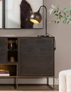 COCOmaison Arjen lampe de table 1*E27 - Noir/Or New