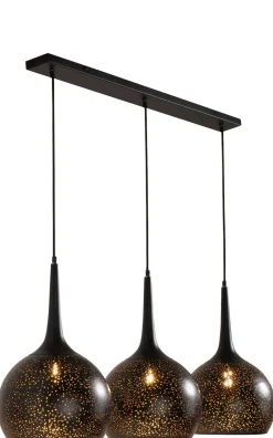 COCOmaison Arjen suspension 3*E27 - Noir/Or New