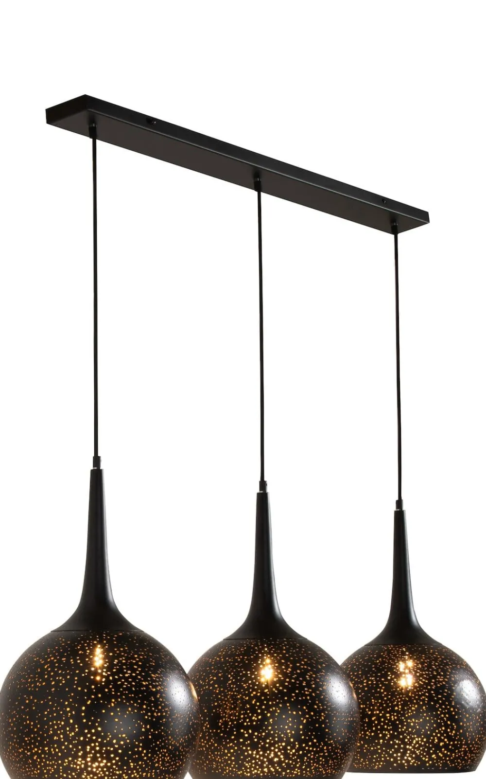 COCOmaison Arjen suspension 3*E27 - Noir/Or New