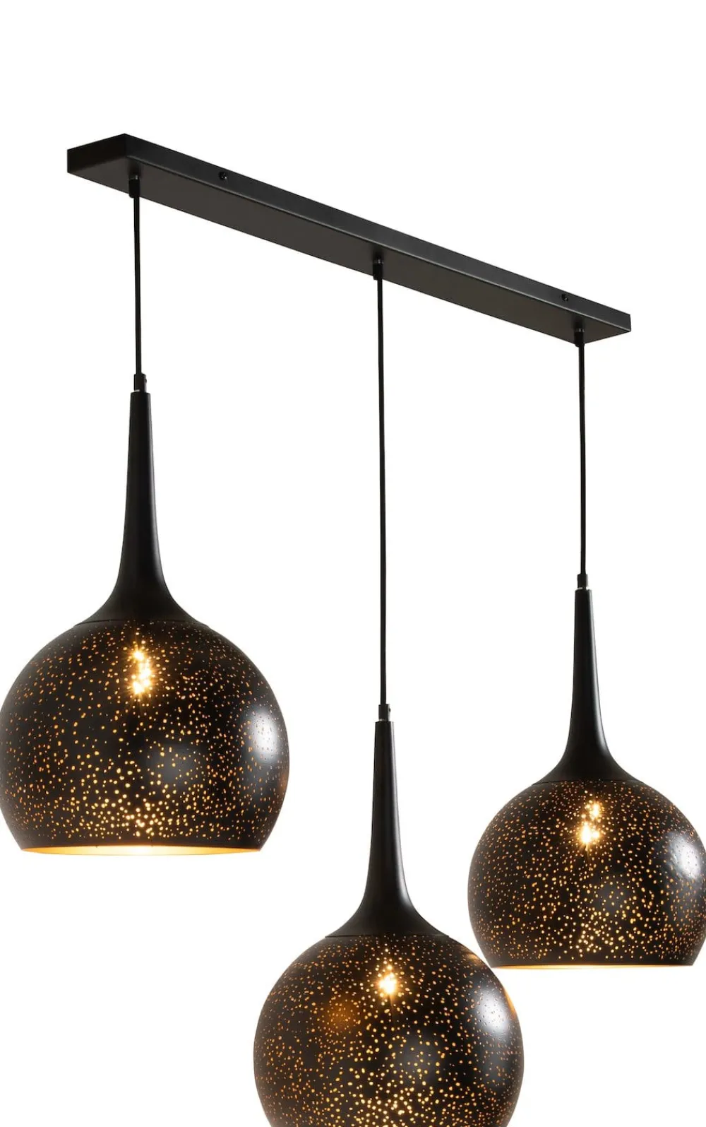 COCOmaison Arjen suspension 3*E27 - Noir/Or New