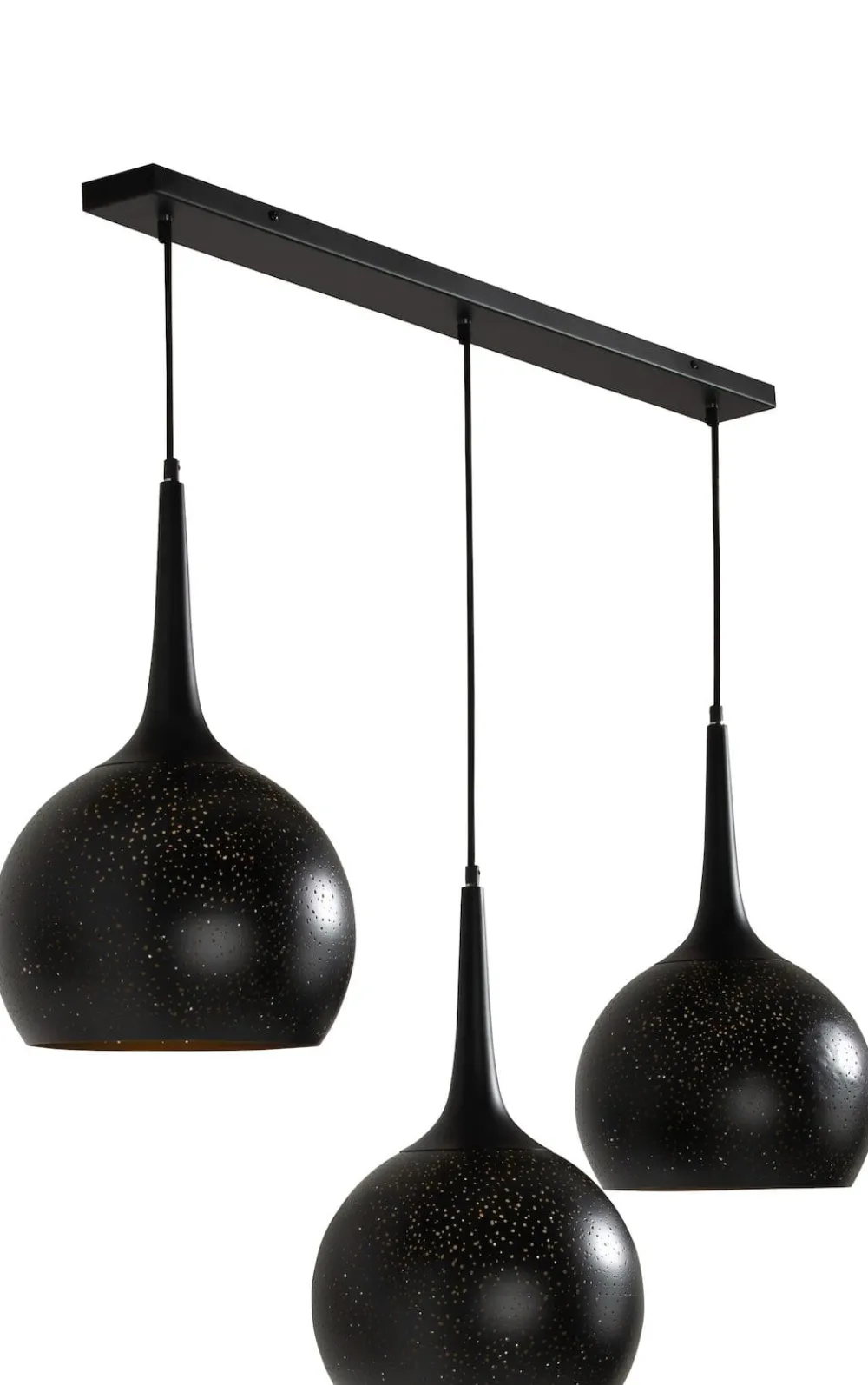 COCOmaison Arjen suspension 3*E27 - Noir/Or New