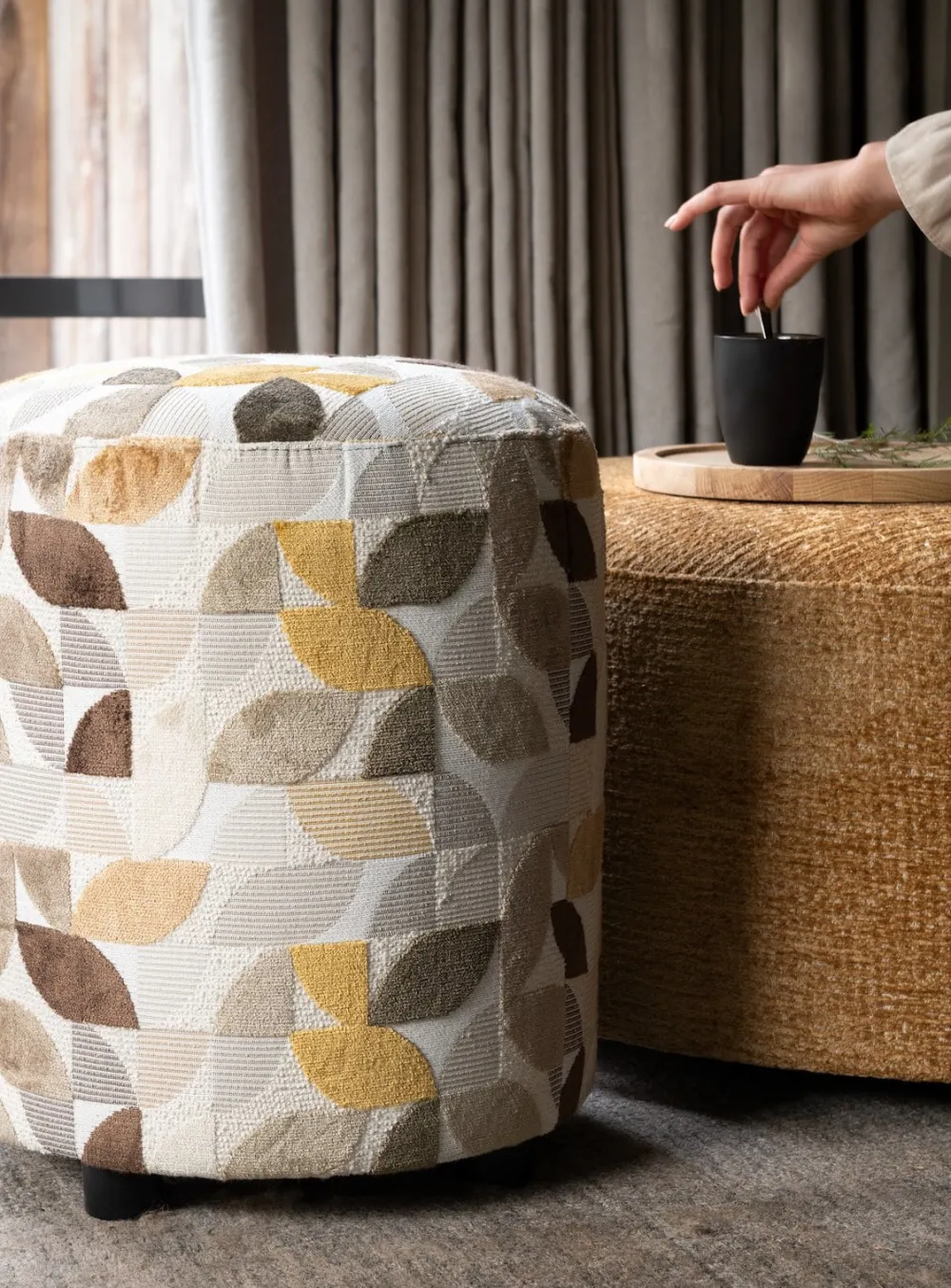 COCOmaison BeautiQ - Elite pouf - ronde 42 cm - Creme Sale