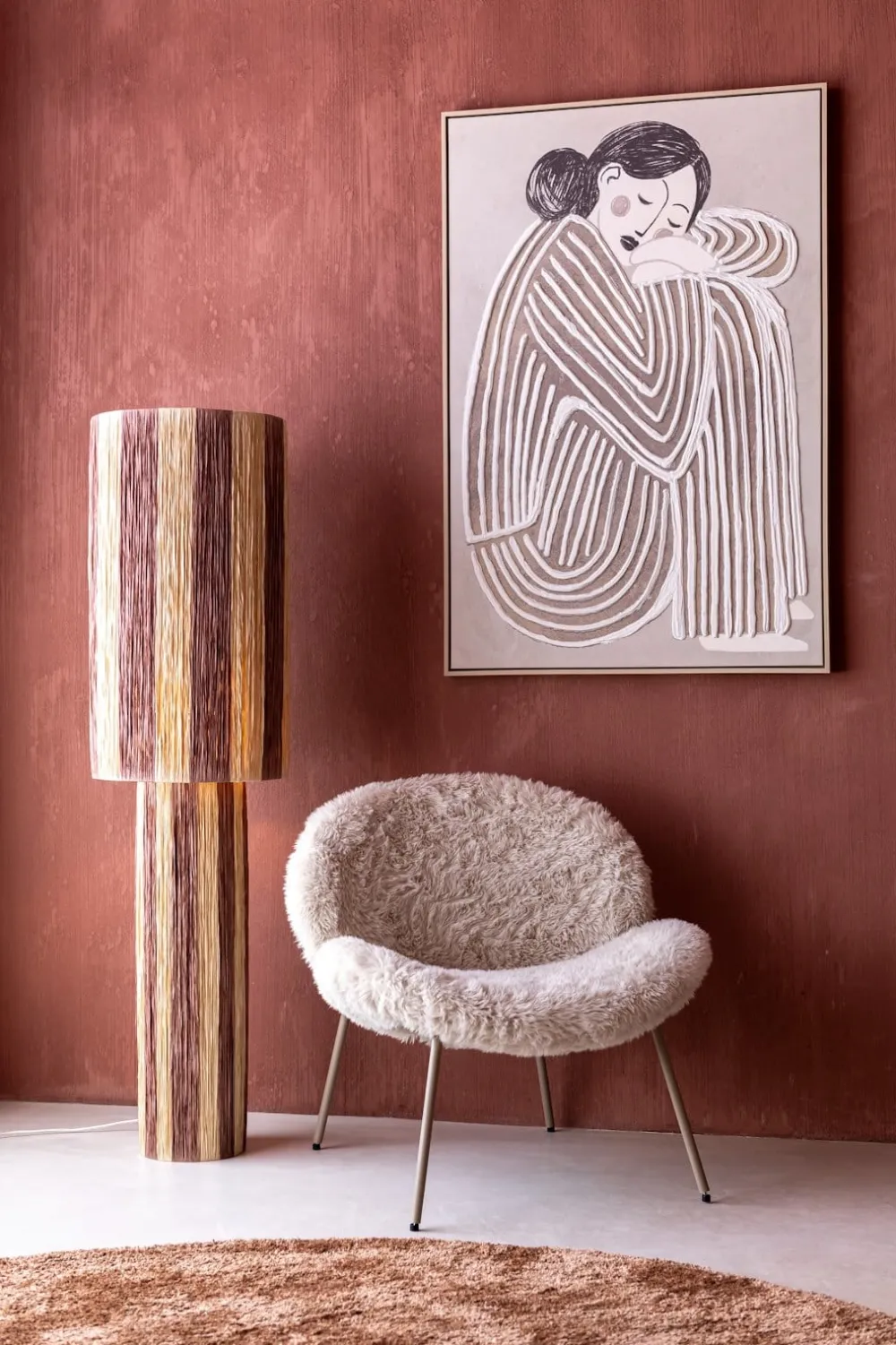 COCOmaison Billie lampadaire 1*E27 - Brun Hot