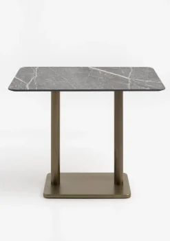 COCOmaison Brest table de bar marble light grey 120x75cm - Or Discount