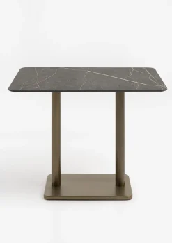COCOmaison Brest table de bar marble onyx 120x75cm - Or New