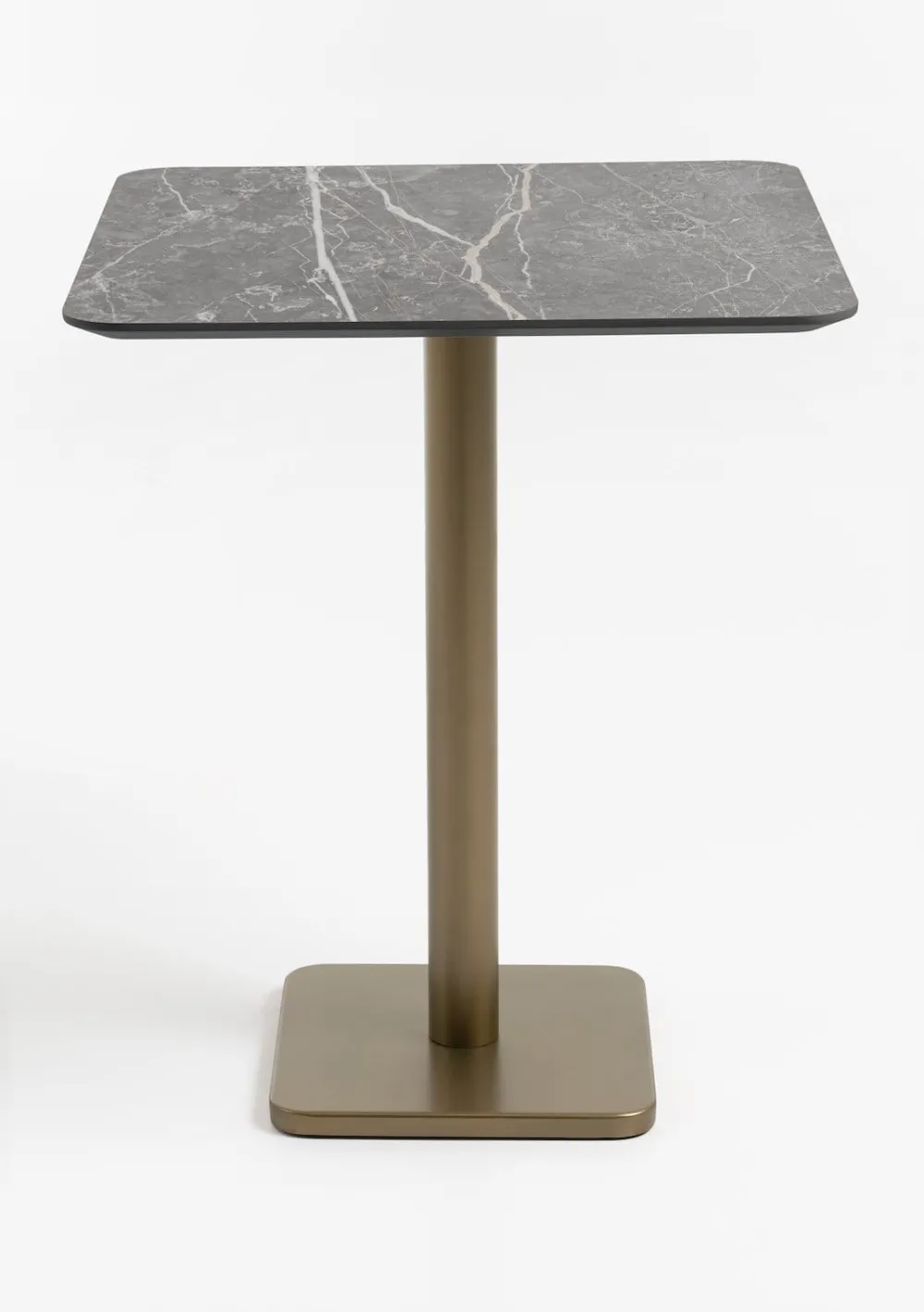 COCOmaison Brest table de bar marble light grey 75x75cm - Or Clearance