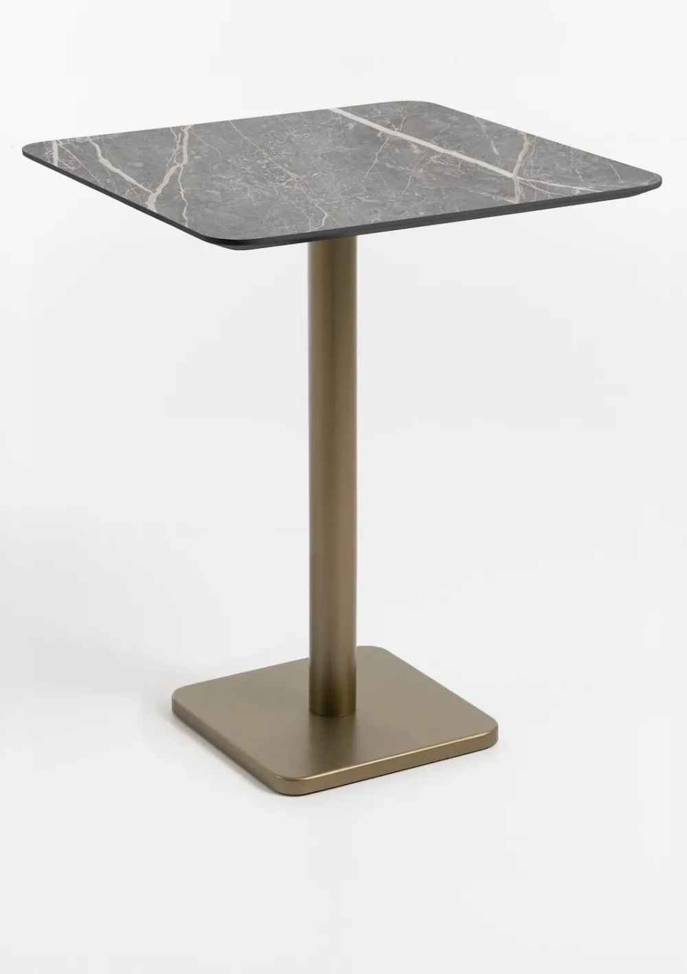 COCOmaison Brest table de bar marble light grey 75x75cm - Or Clearance