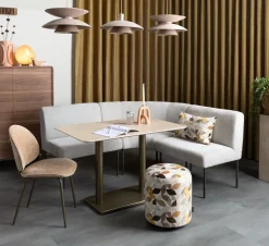 COCOmaison Brest table de bistro Travertine 120x75cm - Or Discount