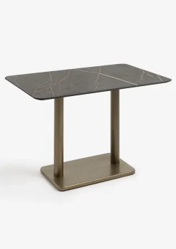 COCOmaison Brest table de bistrot marble onyx 120x75cm - Or