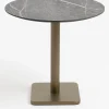 COCOmaison Brest table de bistrot marble light grey D80cm - Or New