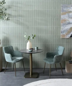 COCOmaison Brest table de bistrot marble light grey D80cm - Or New