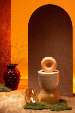 COCOmaison Donut vase H22cm - Orange Hot