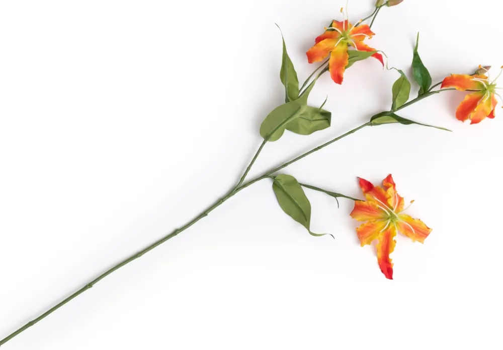 COCOmaison Gloriosa Spray fleur artificielle H90cm - Orange Hot