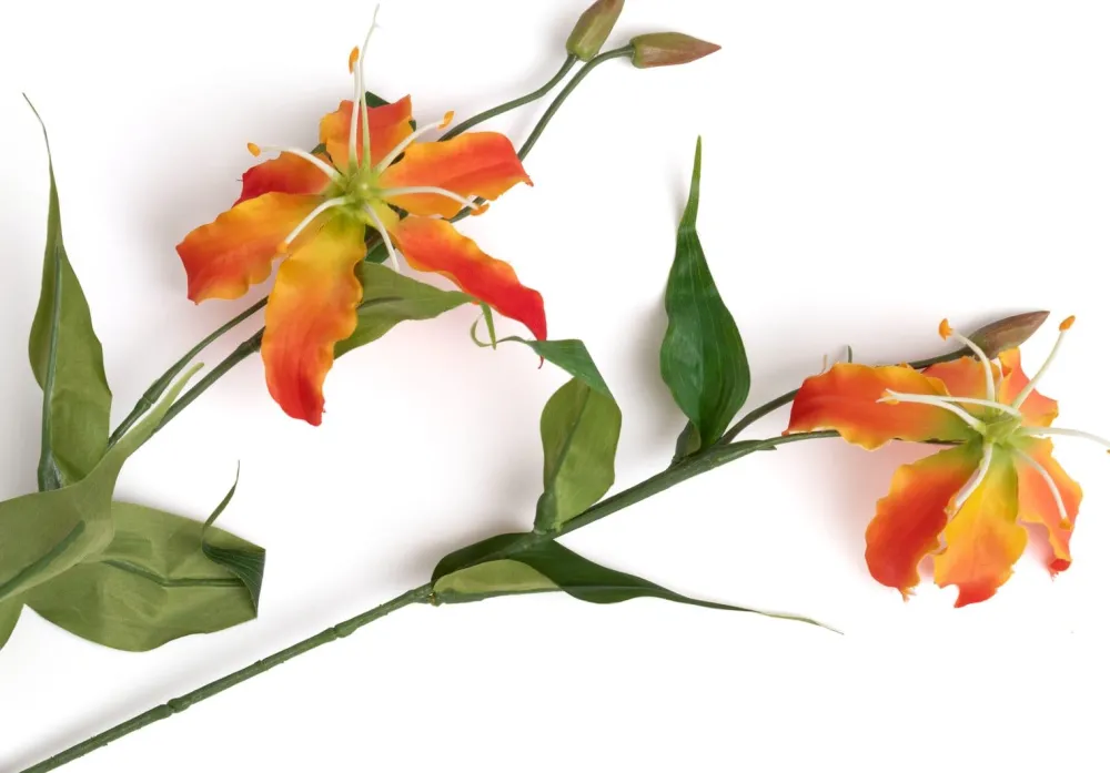 COCOmaison Gloriosa Spray fleur artificielle H90cm - Orange Hot