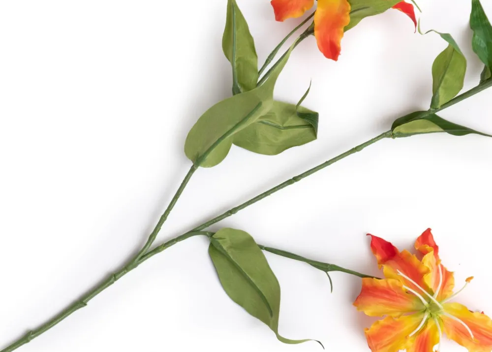 COCOmaison Gloriosa Spray fleur artificielle H90cm - Orange Hot