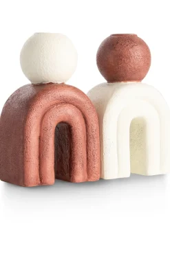 COCOmaison Lot bougeoir H15,5cm - brun Discount