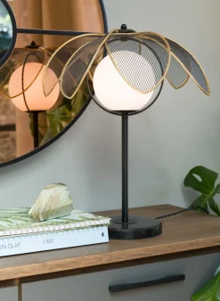 COCOmaison Magnolia lampe de table H49cm 1*G9 - Noir Hot