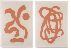 COCOmaison Organic Abstract set de 2 cadres 70x100cm - Orange Hot