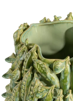 COCOmaison Peas in a pot vase H45cm - Vert Discount