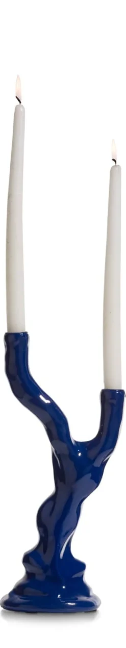 COCOmaison Rebecca bougeoir H36cm - Bleu Discount