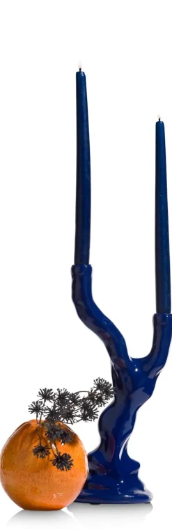 COCOmaison Rebecca bougeoir H36cm - Bleu Discount