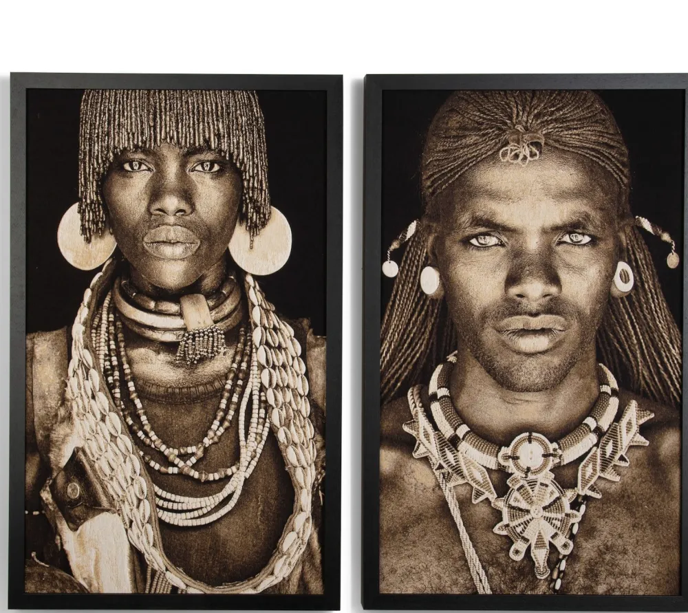 COCOmaison Samburu Warrior tableau 75x125cm - Multicouleur Discount