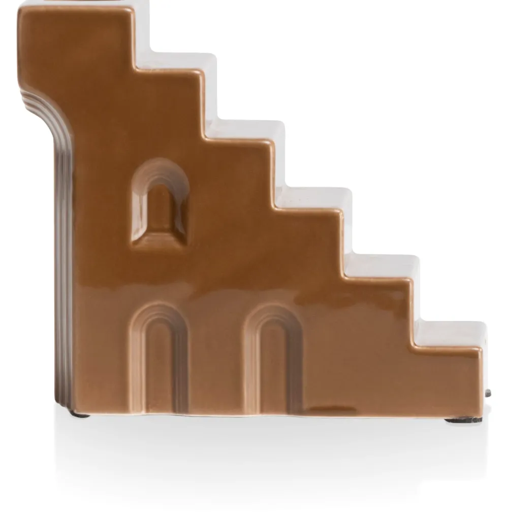 COCOmaison Skira bougeoir H11.8cm - Brun Clearance