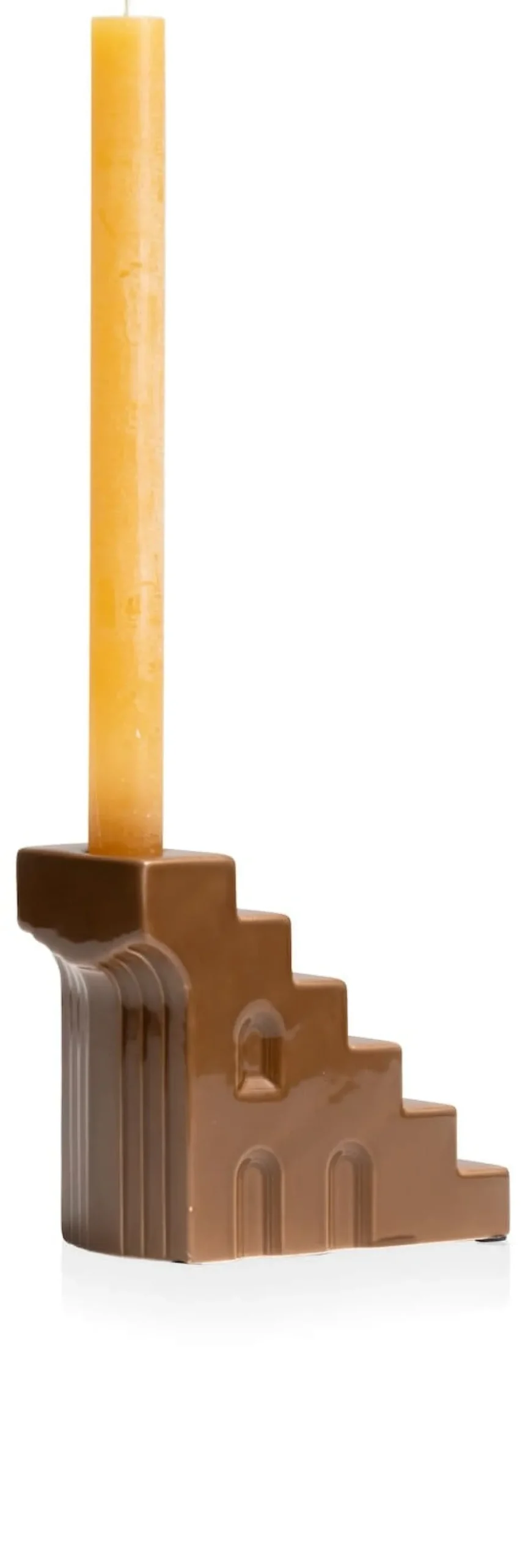 COCOmaison Skira bougeoir H11.8cm - Brun Clearance