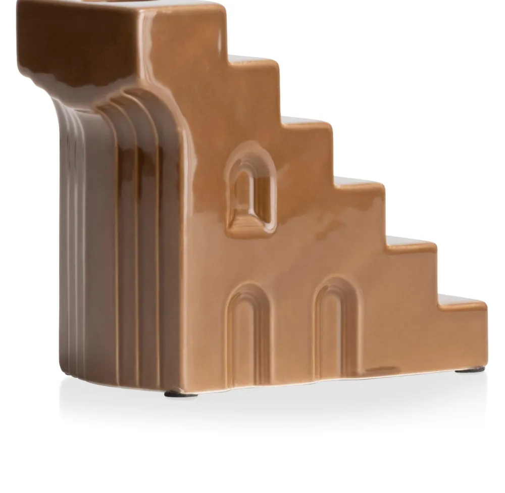 COCOmaison Skira bougeoir H11.8cm - Brun Clearance