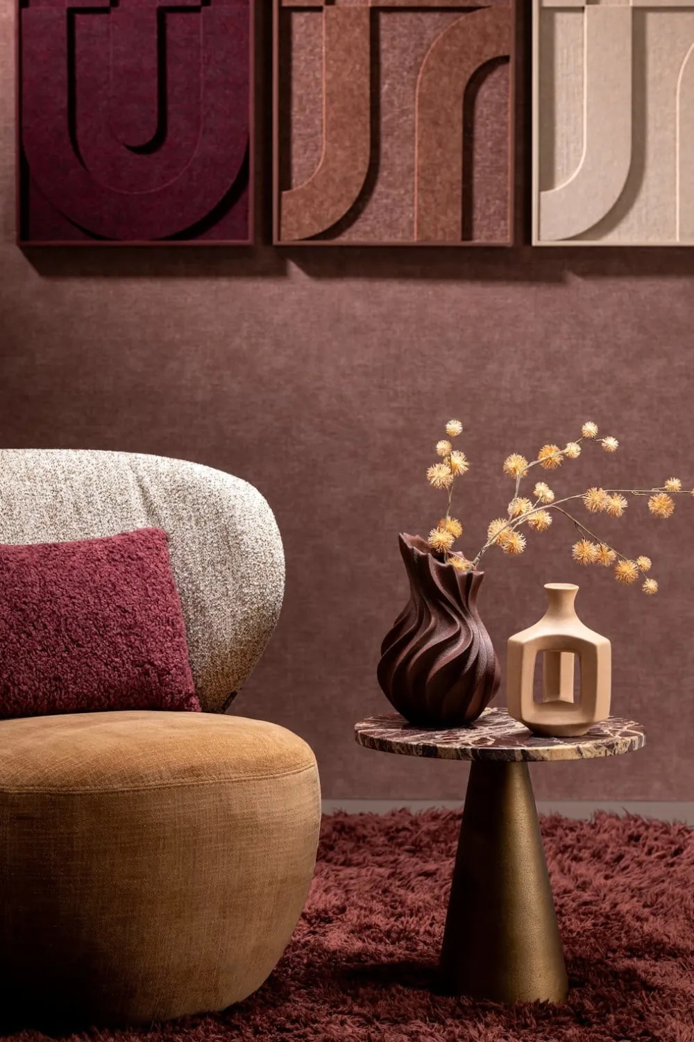 COCOmaison Zita table d'appoint H43cm - Rouge Outlet